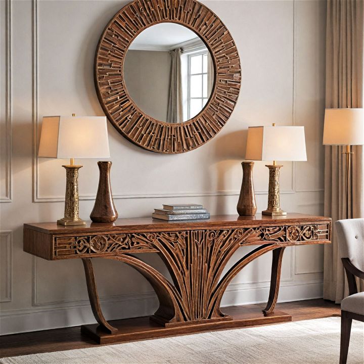 decorative console table with inlay