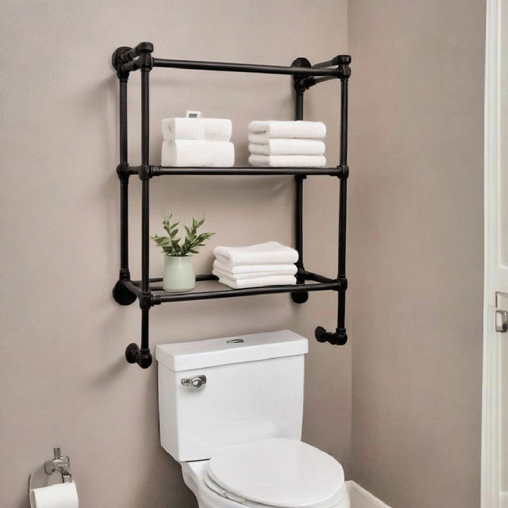 decorative hanging rods over toilet