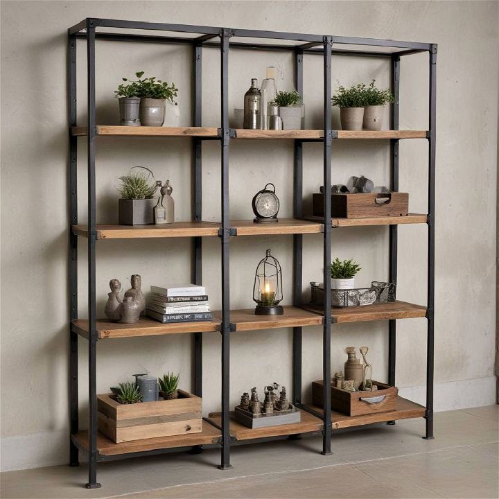 decorative industrial shelving unit