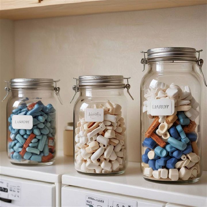decorative jars for laundry room