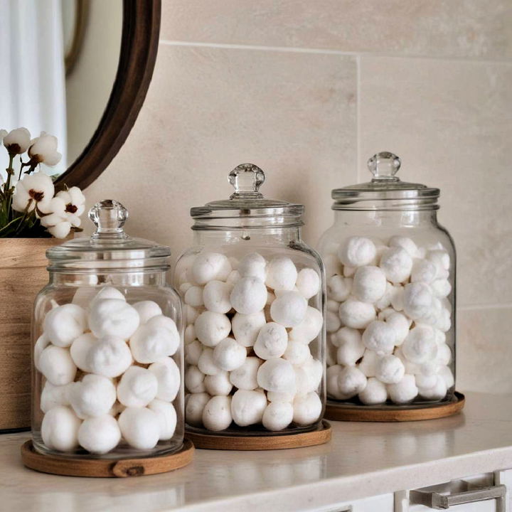 decorative jars to store cotton ball