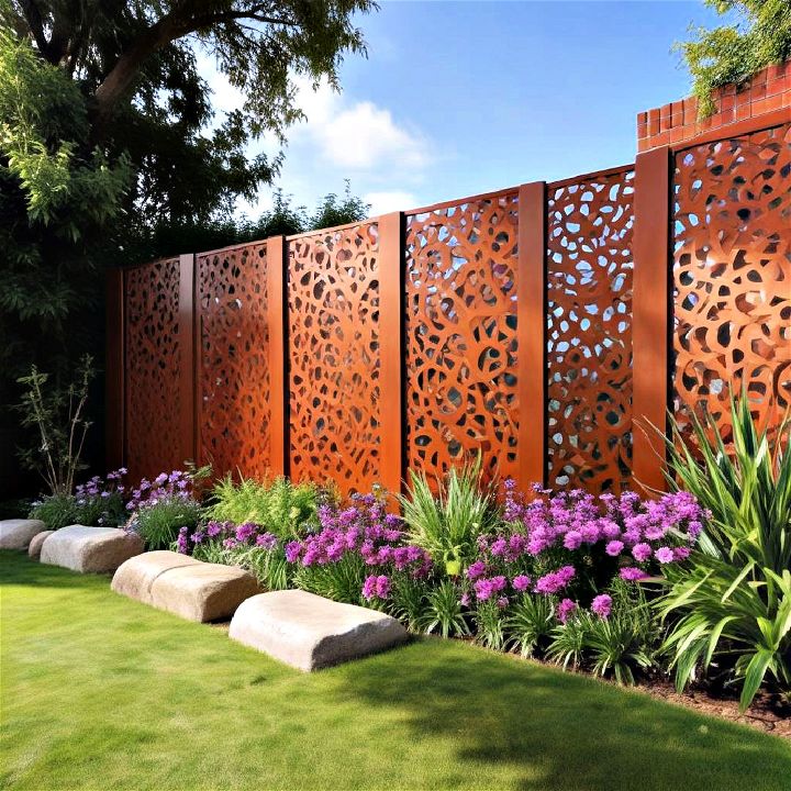 decorative metal panels garden screening