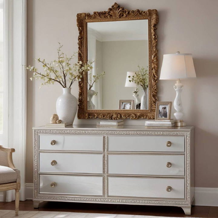 decorative mirror above your dresser