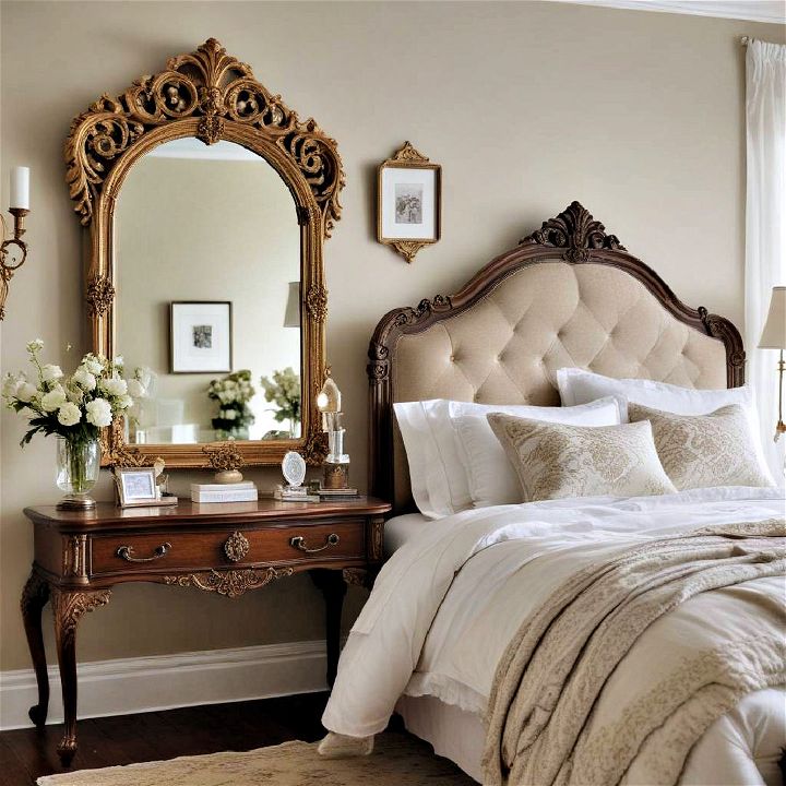 decorative mirror to elevate a victorian bedroom