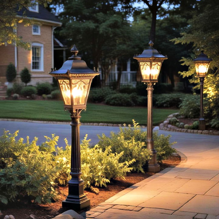 decorative post lights for driveway