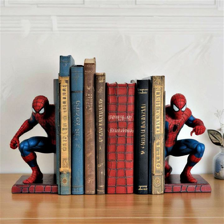 decorative spiderman bookends