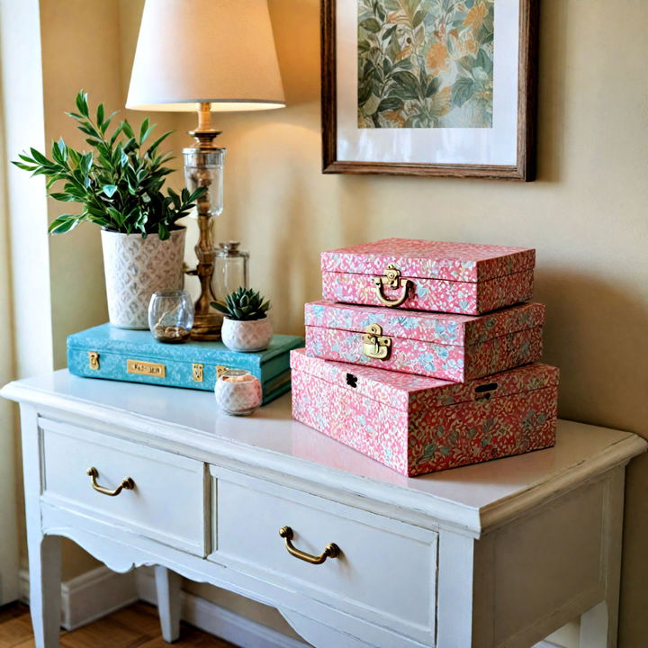 decorative storage boxes for entry closet