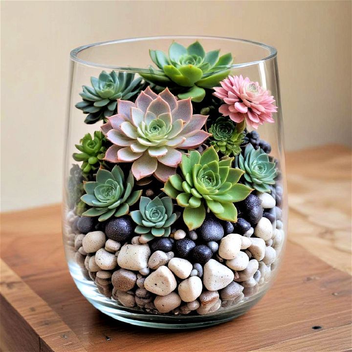 decorative succulent glass vase