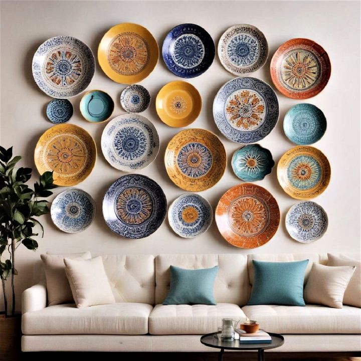 decorative vintage plates for large wall decor