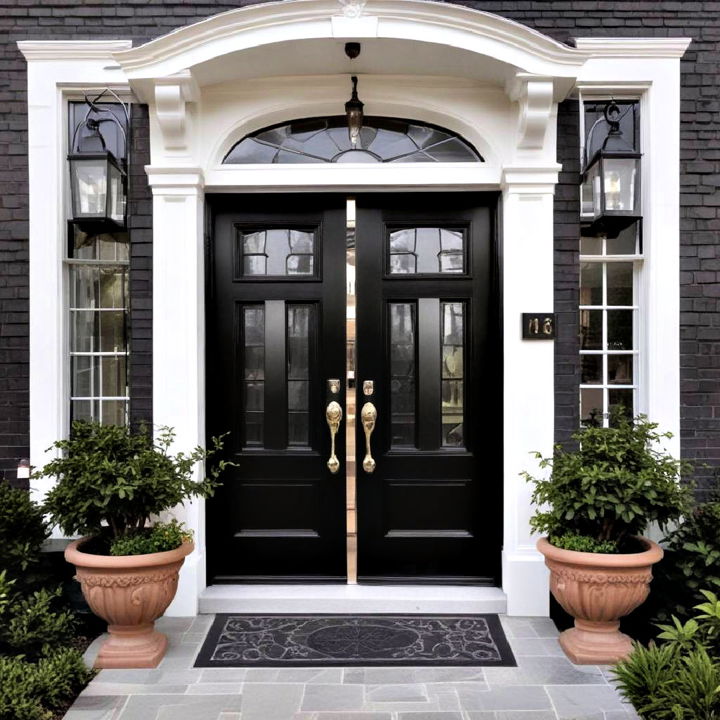 deep black front entry