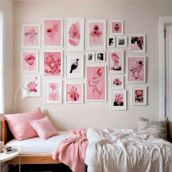 delightful pink wall art