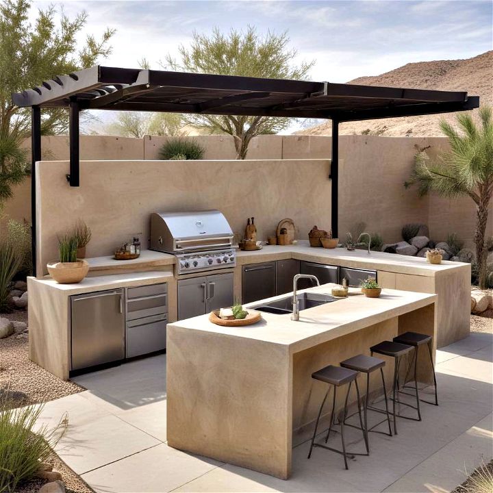 desert modern outdoor kitchen
