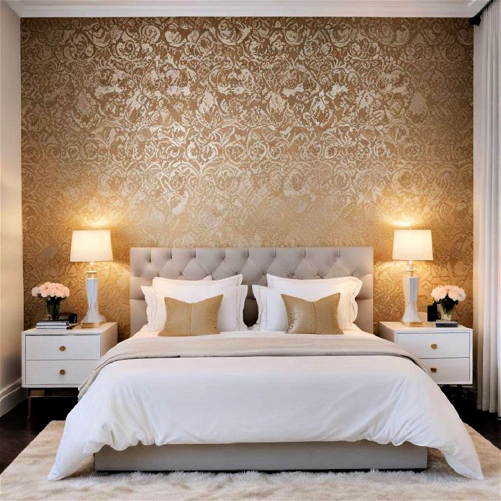 designer wallpaper for glam bedroom