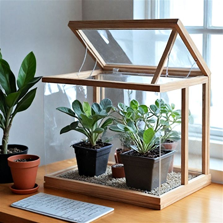 desktop greenhouse for small houseplants