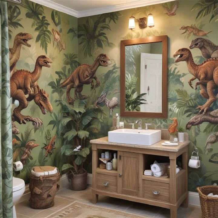 dinosaurs galore theme boy bathroom
