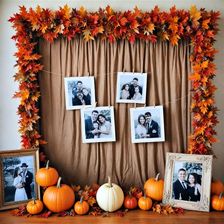 display featuring fall themed photos