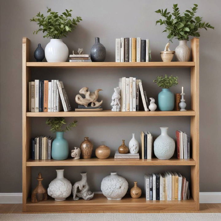 display unique vases for bookshelf