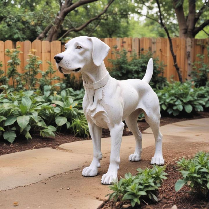 dog sculpture garden for large backyard