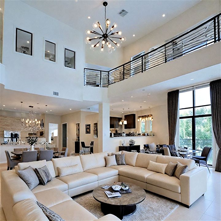 double height ceiling living room