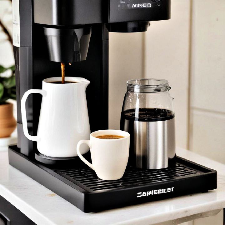 drip tray under the coffee maker