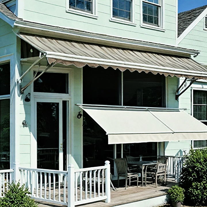 drop arm awning for sun protection