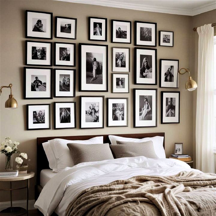 dynamic gallery wall for bedroom