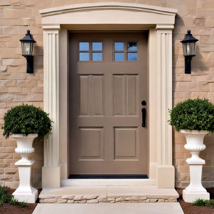 earthy taupe front door color