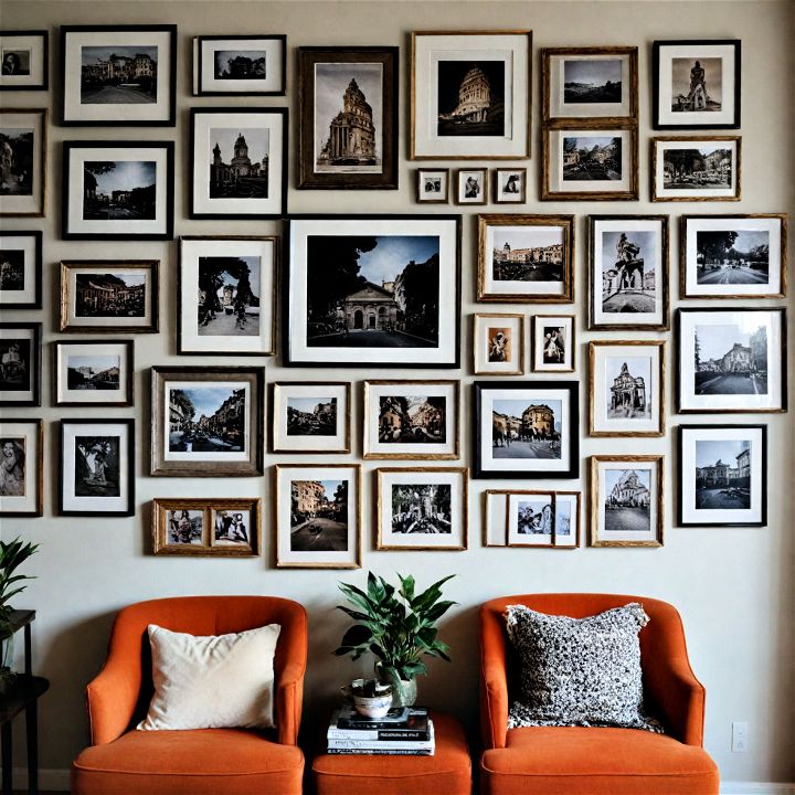 eclectic gallery wall for indie room