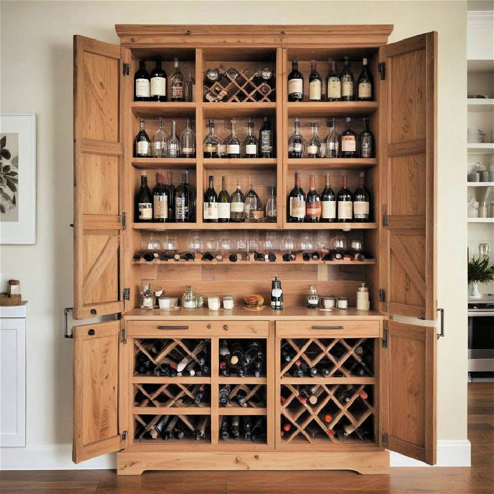 eclectic kitchen wine storage solutions