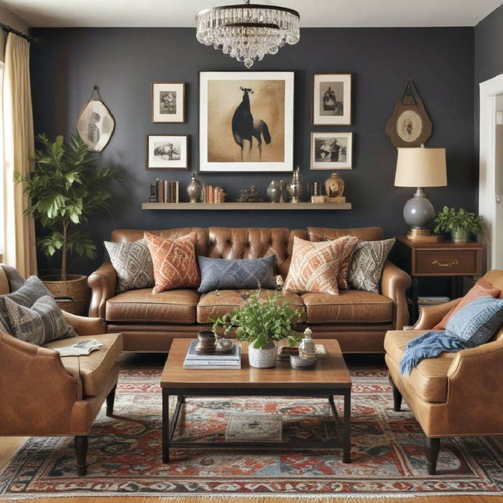 eclectic men s living room
