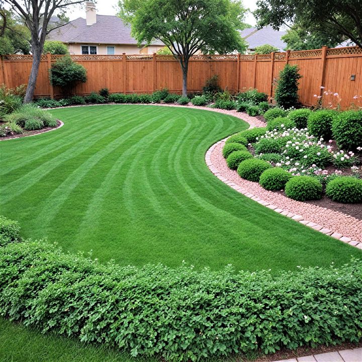 eco friendly backyard with a clover lawn