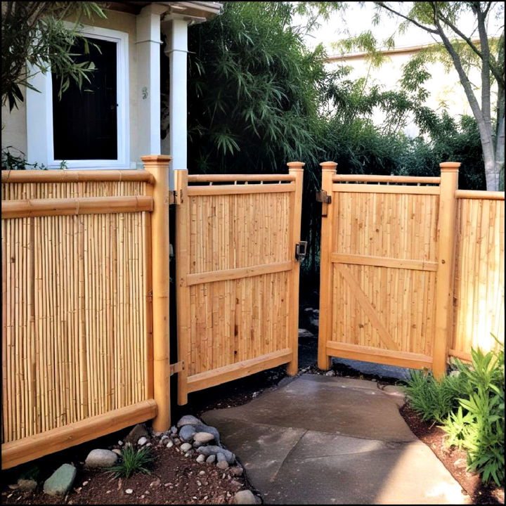 eco friendly bamboo fence gate