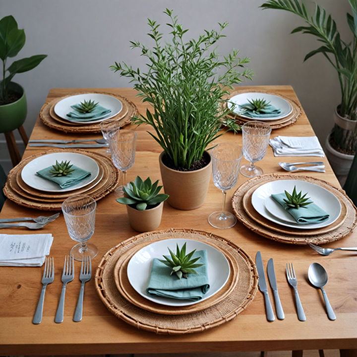 eco friendly chic table setting