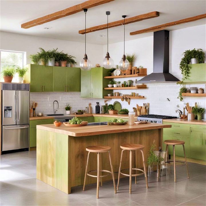 eco friendly green living kitchen