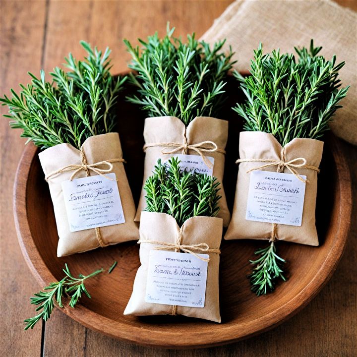 eco friendly herb filled favors