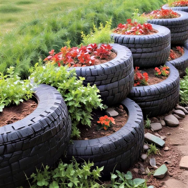 eco friendly recycled tire wall