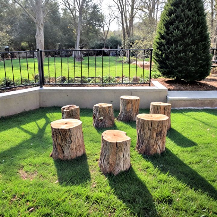 eco friendly tree stump seats