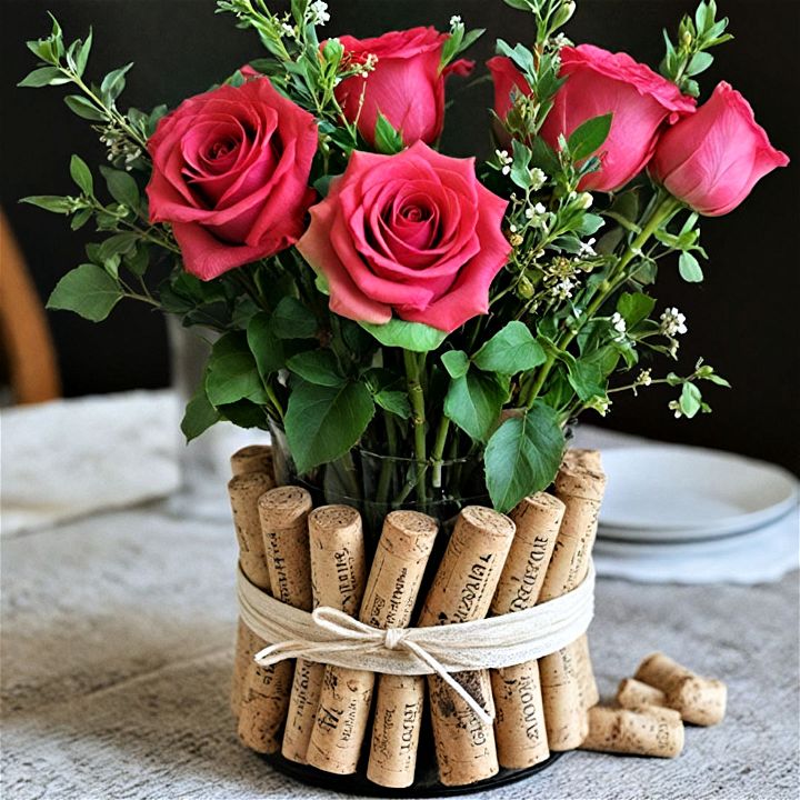 eco friendly wine cork centerpiece