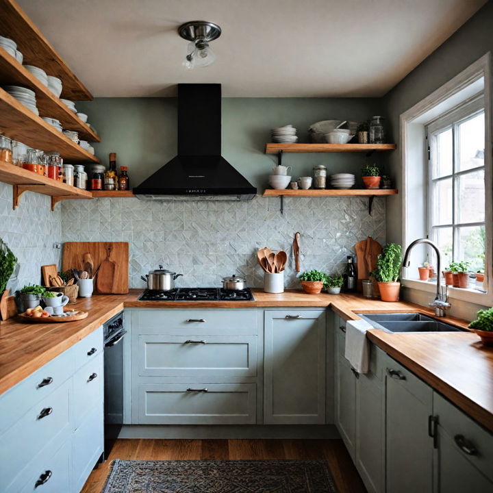 efficient layout scandinavian kitchen