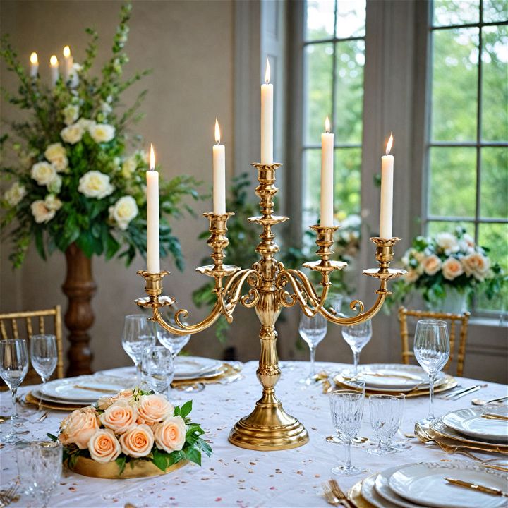 elegance candelabra centerpiece for wedding