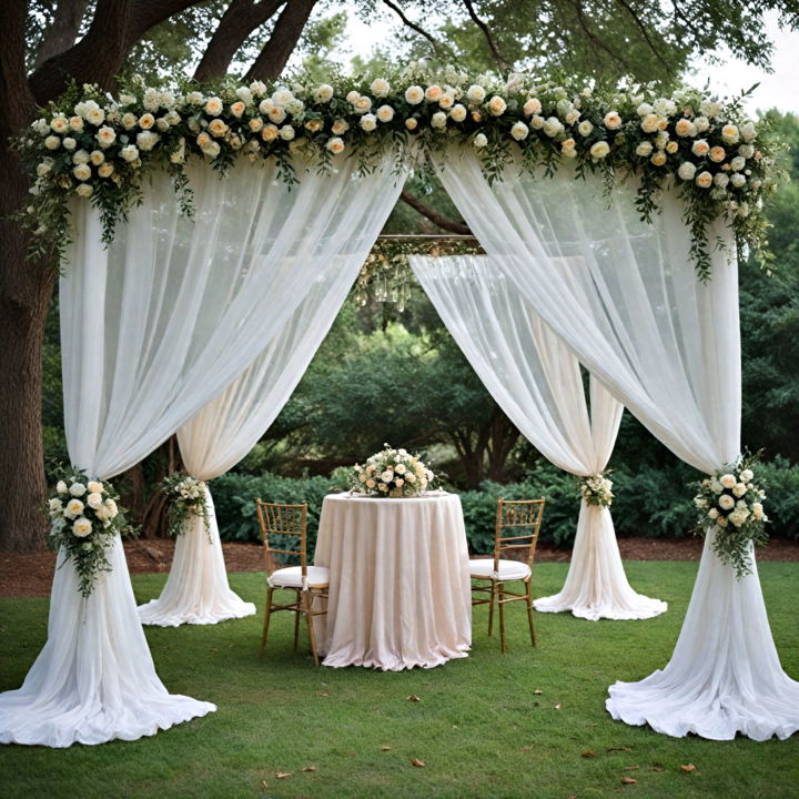elegance fabric draping garden wedding