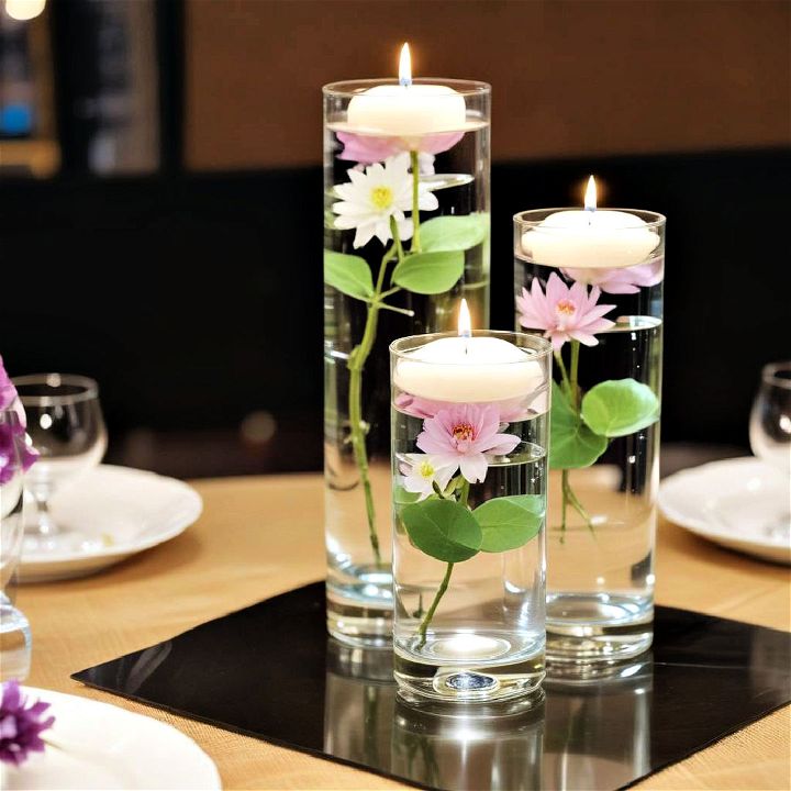 elegance floating flowers and candles