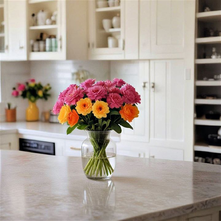 elegance fresh flowers for kitchen counter