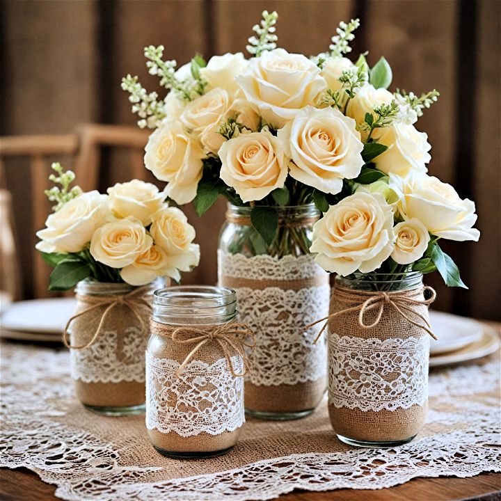 elegance lace and burlap themed weddings