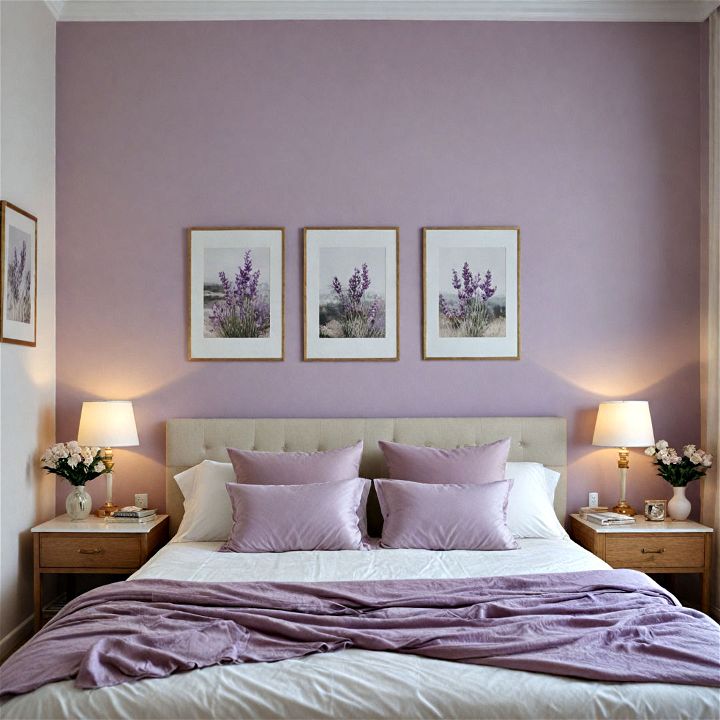 elegance rich lavender accent wall