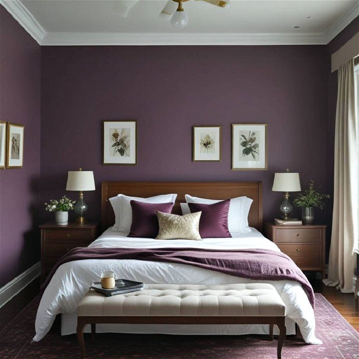 elegance sophisticated plum bedroom