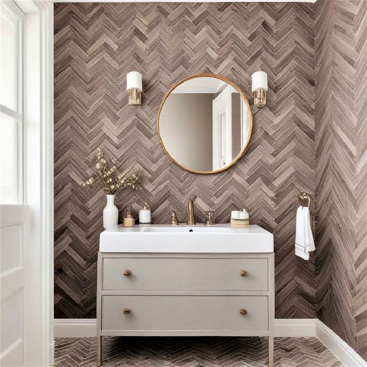 elegant Herringbone Pattern Wallpaper