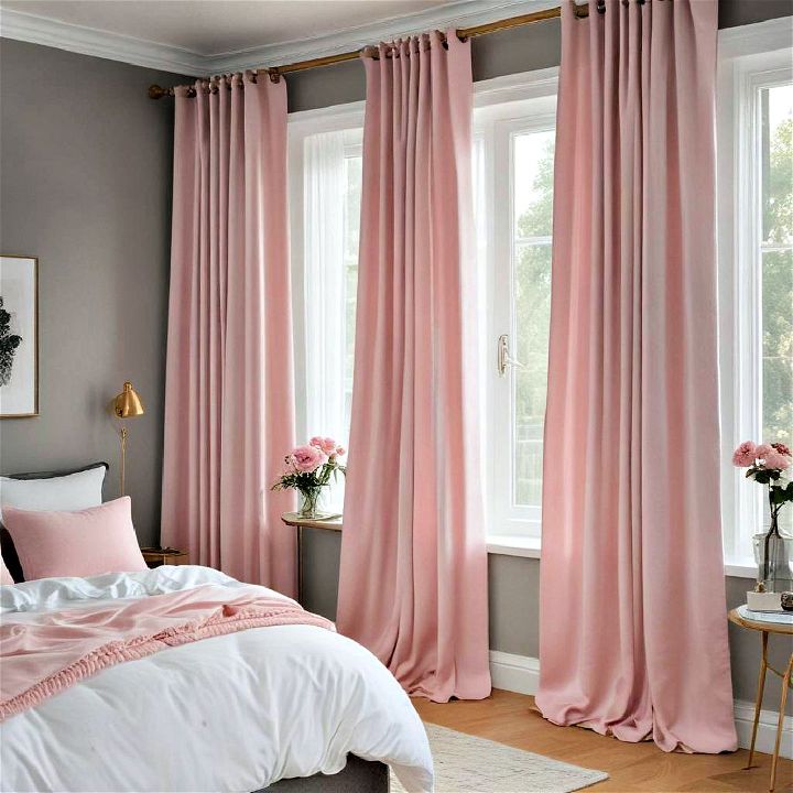 elegant aesthetic pink curtains