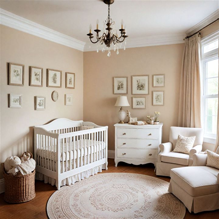 elegant and cozy vintage inspired nursery