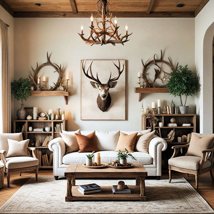 elegant and rustic antler decor